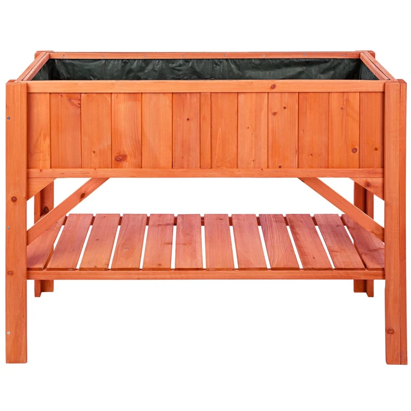 Potager sur pied bac de jardinage idéal pour les petites terrasses et balcons 119 cm pin 08_0000261