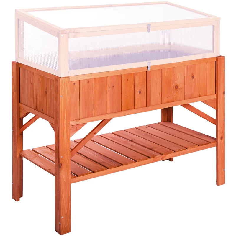 Potager sur pied bac de jardinage idéal pour les petites terrasses et balcons 119 cm pin 08_0000261