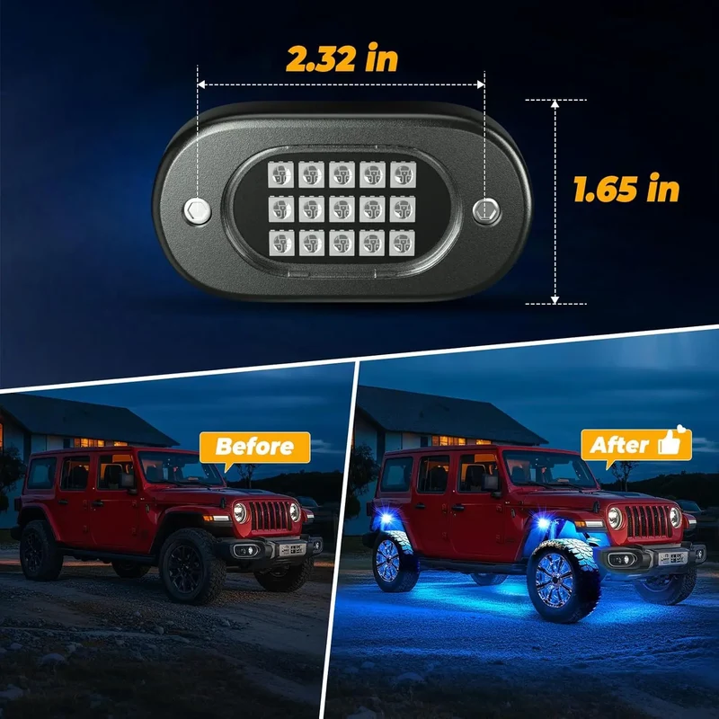 Éclairage d'Ambiance LED RGB Sous Caisse 4x4 SUV