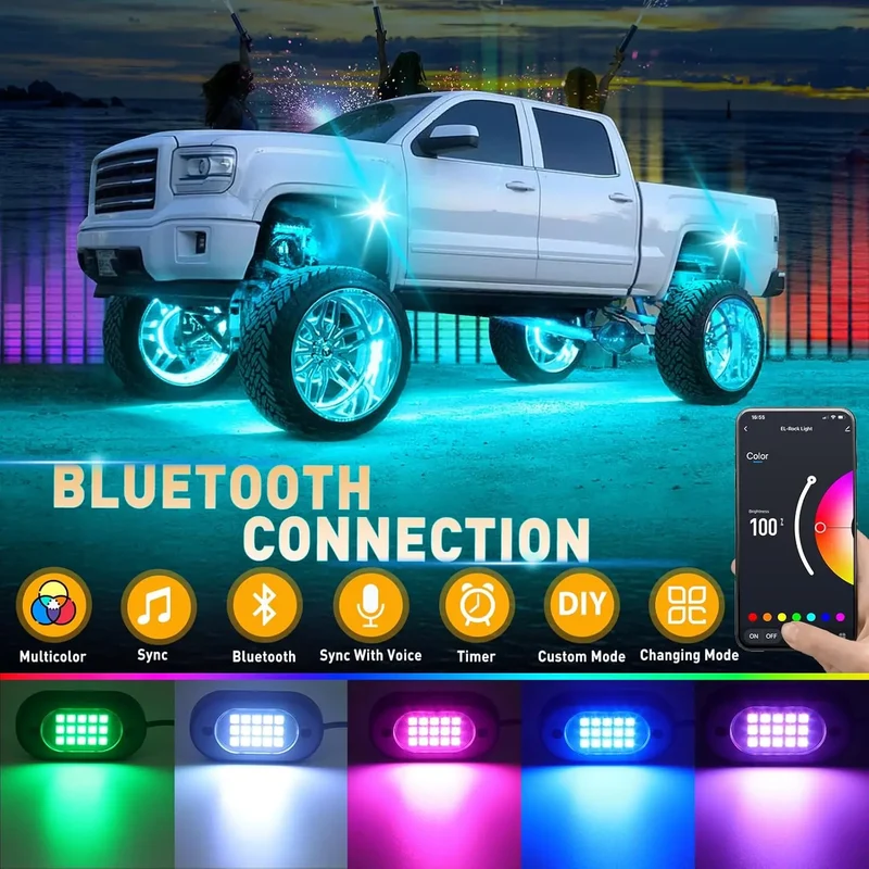 Éclairage d'Ambiance LED RGB Sous Caisse 4x4 SUV