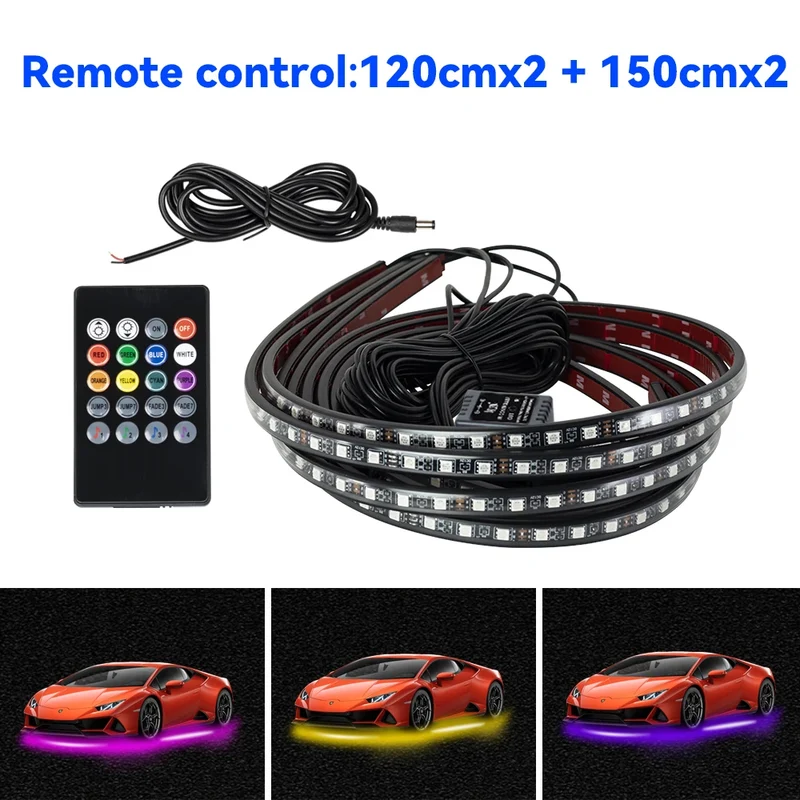 Éclairage d'Ambiance LED Néon RGB Sous Châssis Voiture