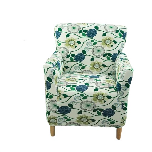 Housse fauteuil Scandinave Fleurie Verte