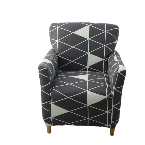 Housse fauteuil Scandinave Géométrique Noir et Blanc