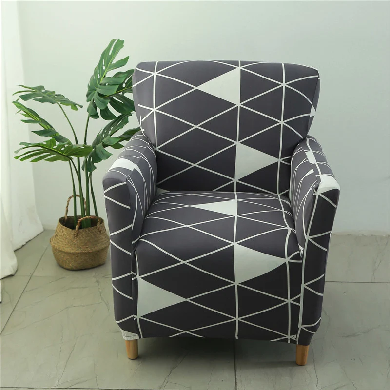 Housse fauteuil Scandinave Géométrique Noir et Blanc