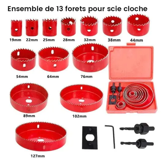 Ensemble de scie cloche pour ingénieurs bricoleurs (13 pcs set)