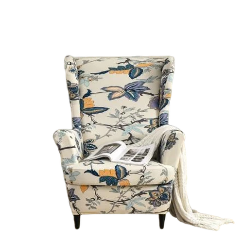 Housse fauteuil Extensible Florale Bleu et Orange