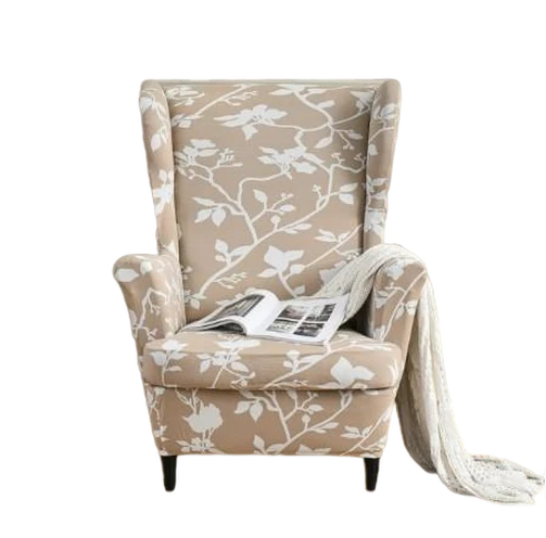 Housse fauteuil Extensible Florale Beige