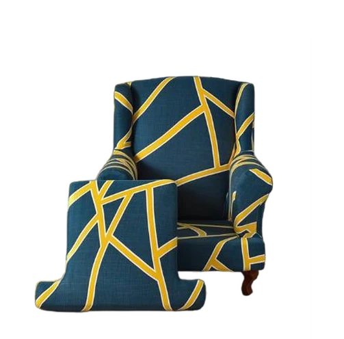 Housse fauteuil Crapaud Géométrique Bleu Jaune