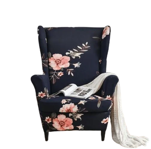 Housse fauteuil Extensible Fleurie Bleu Marine