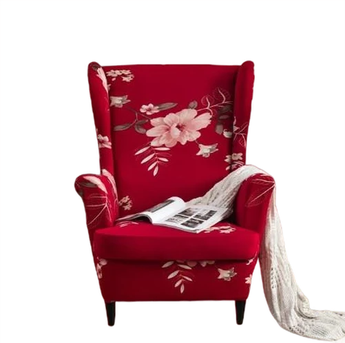 Housse fauteuil Extensible Fleurie Rouge et Rose