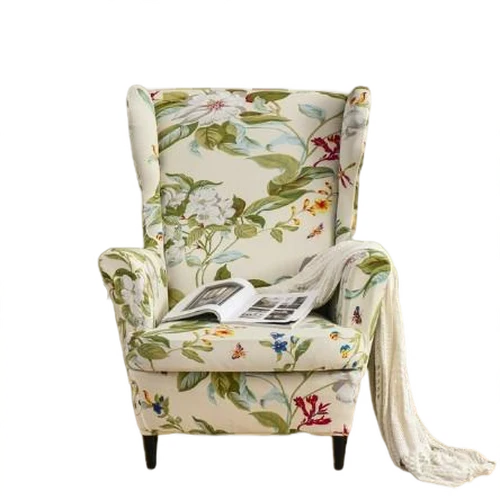 Housse fauteuil Extensible Fleurie Blanche