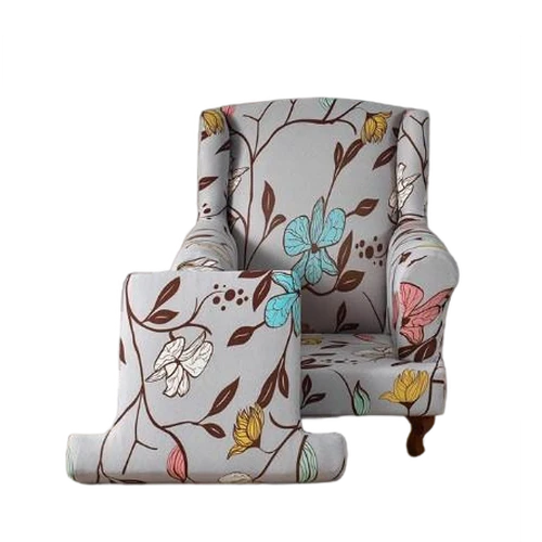 Housse fauteuil Crapaud Fleurie Grise