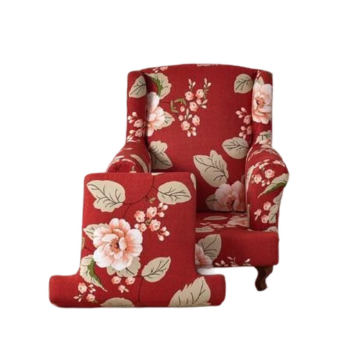 Housse fauteuil Crapaud Fleurie Rouge