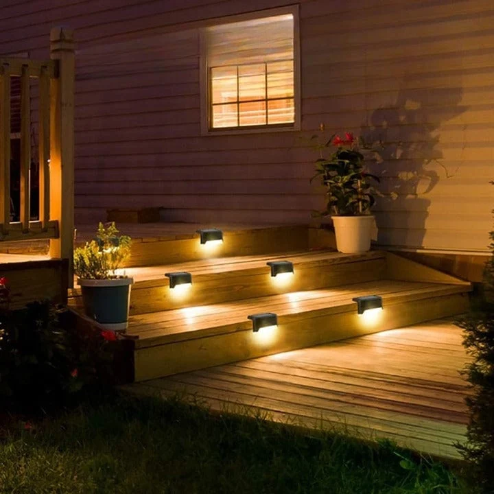 Spots LED Solaires Extérieur Escaliers et Bordures (4 pièces)