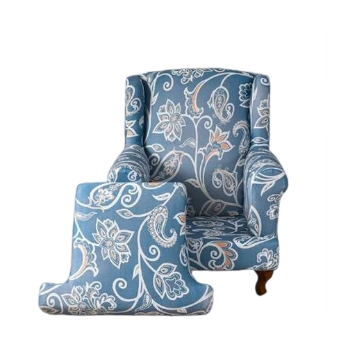 Housse fauteuil Crapaud Fleurie Bleue