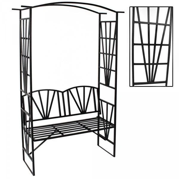 Arche arceau rosier treillis de jardin support pour plantes grimpantes avec banc 2008081