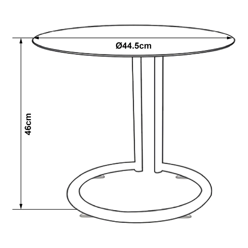 Table d'appoint verre trempé 46 x 45 cm verre ambré chrome 03_0010977