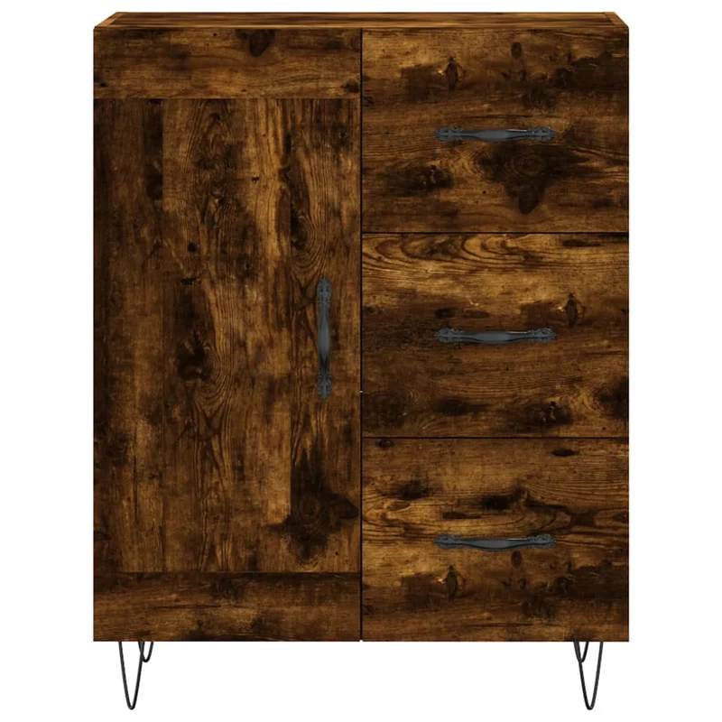 Buffet bahut commode armoire meuble de rangement organisateur cuisine salle de séjour salon 69,5 x 34 x 90 cm bois d'ingénierie marron 02_0031037