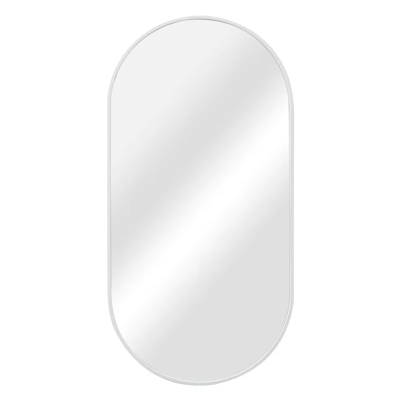Miroir mural avec kit de montage elliptique 40 x 80 cm blanc 03_0007897