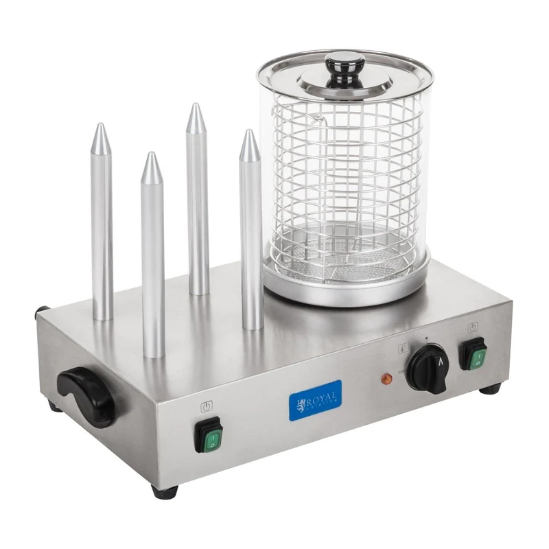 Appareil machine à hot dog professionnelle 4 pains 2 x 300 watts 3614094