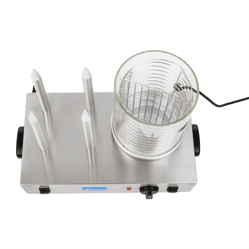 Appareil machine à hot dog professionnelle 4 pains 2 x 300 watts 3614094