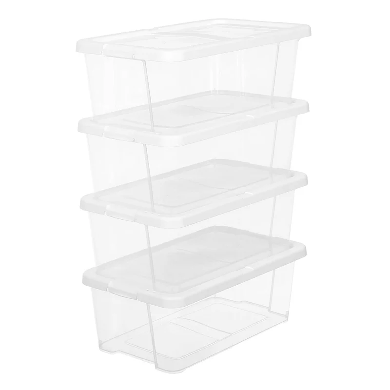 Lot de 12 boîtes à chaussures avec couvercle boîte de rangement pour chaussures outils de couture petite boîte jusqu’à la pointure de 41 transparente 12_0006172
