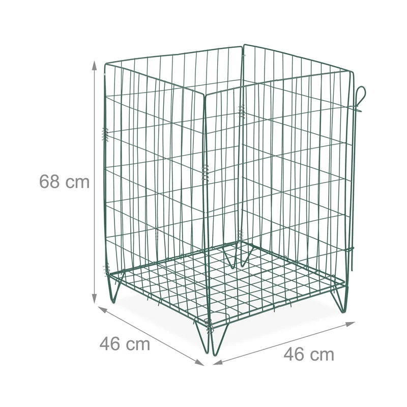 Composteur de jardin 120 L en métal robuste avec aération optimale design épuré vert 13_0013819