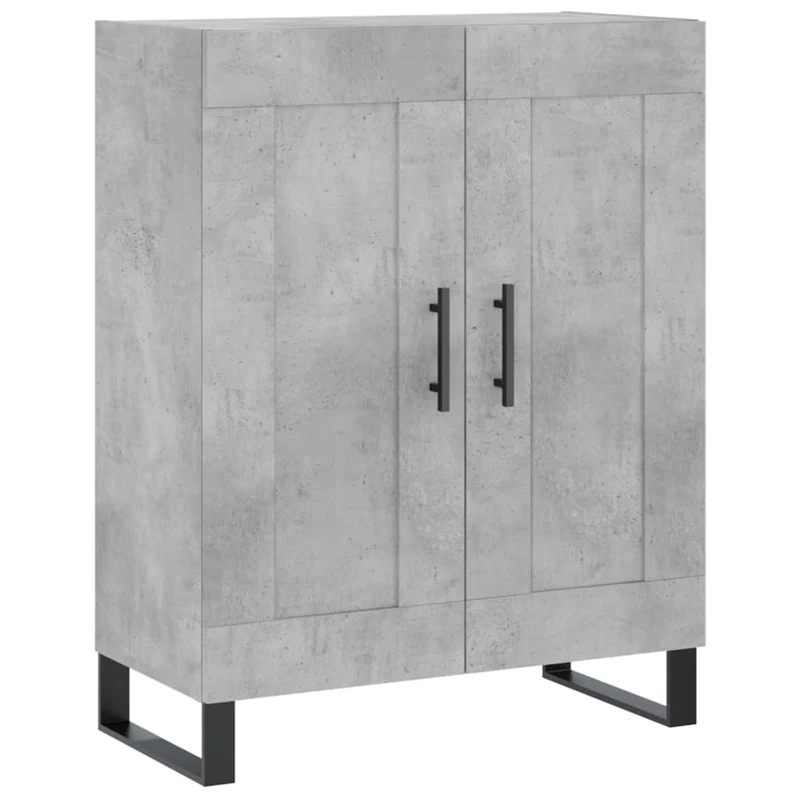 Buffet bahut commode armoire meuble de rangement organisateur cuisine salle de séjour salon haut 69,5 x 34 x 180 cm bois d'ingénierie gris 02_0034660