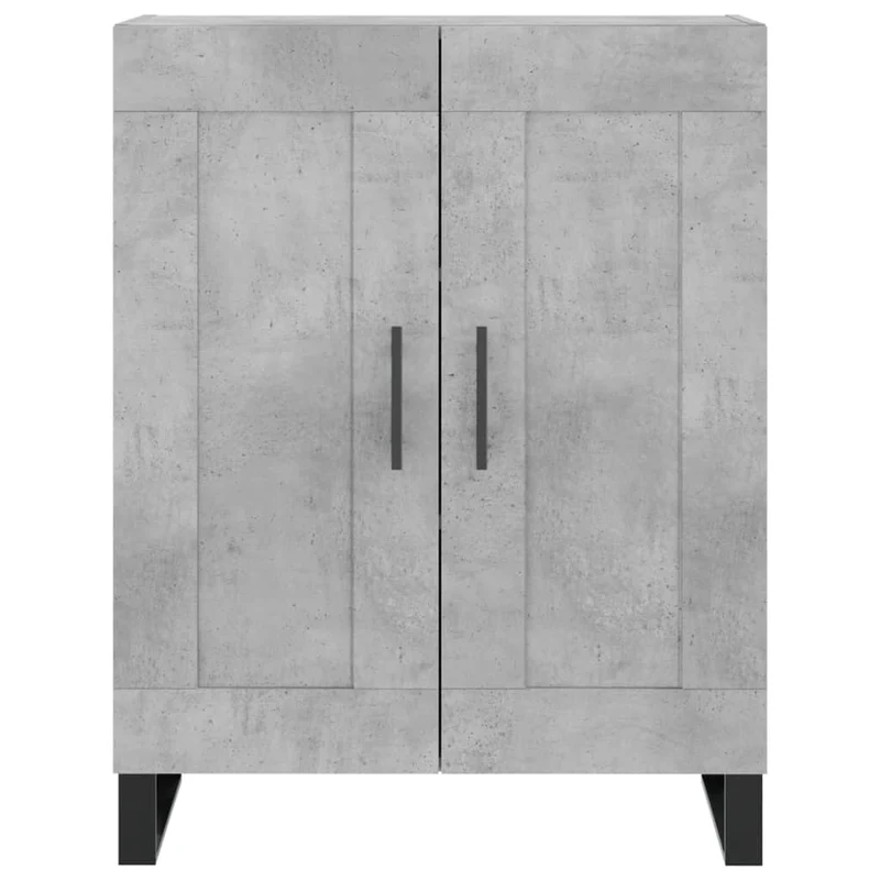 Buffet bahut commode armoire meuble de rangement organisateur cuisine salle de séjour salon haut 69,5 x 34 x 180 cm bois d'ingénierie gris 02_0034660