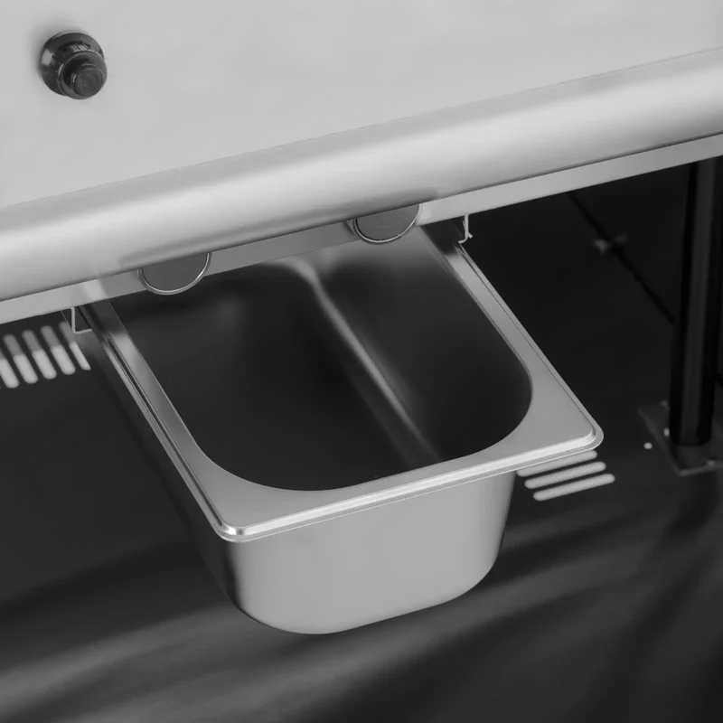 Plancha gaz 12 kw lisse 50 300 °c propane / lpg / gaz naturel armoire intégrée acier inoxydable acier chromé argent métallisé 14_0009531