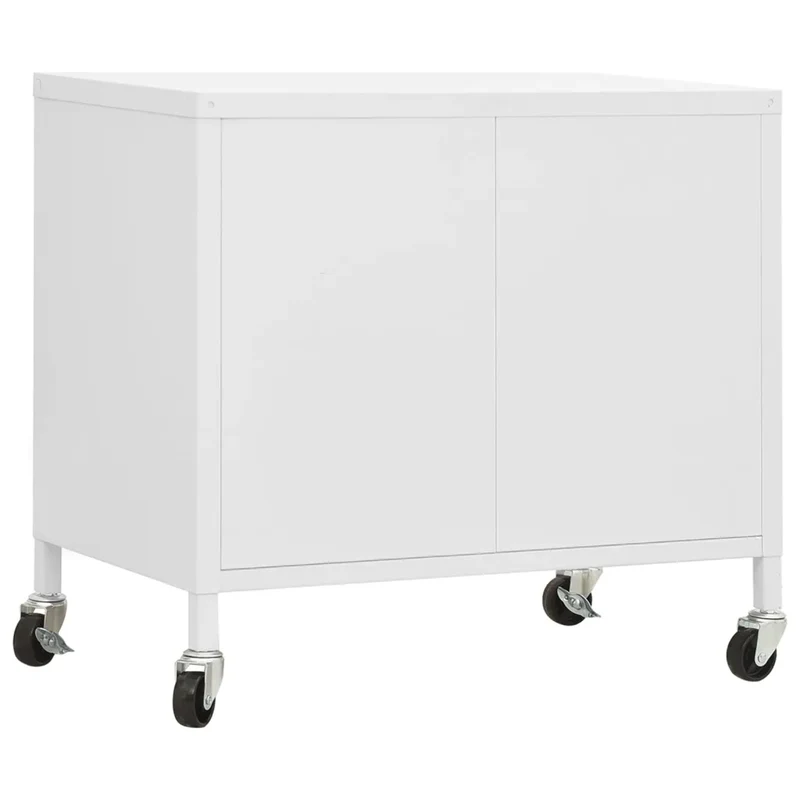 Armoire de rangement mobile avec étagère réglable 60 x 35 x 56 cm en acier blanc 02_0046902