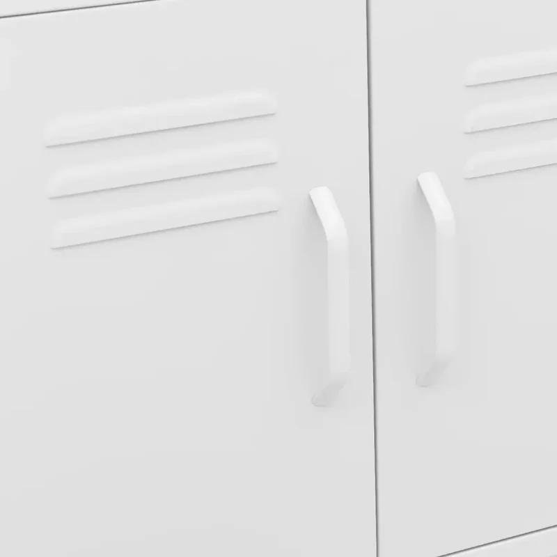 Armoire de rangement mobile avec étagère réglable 60 x 35 x 56 cm en acier blanc 02_0046902