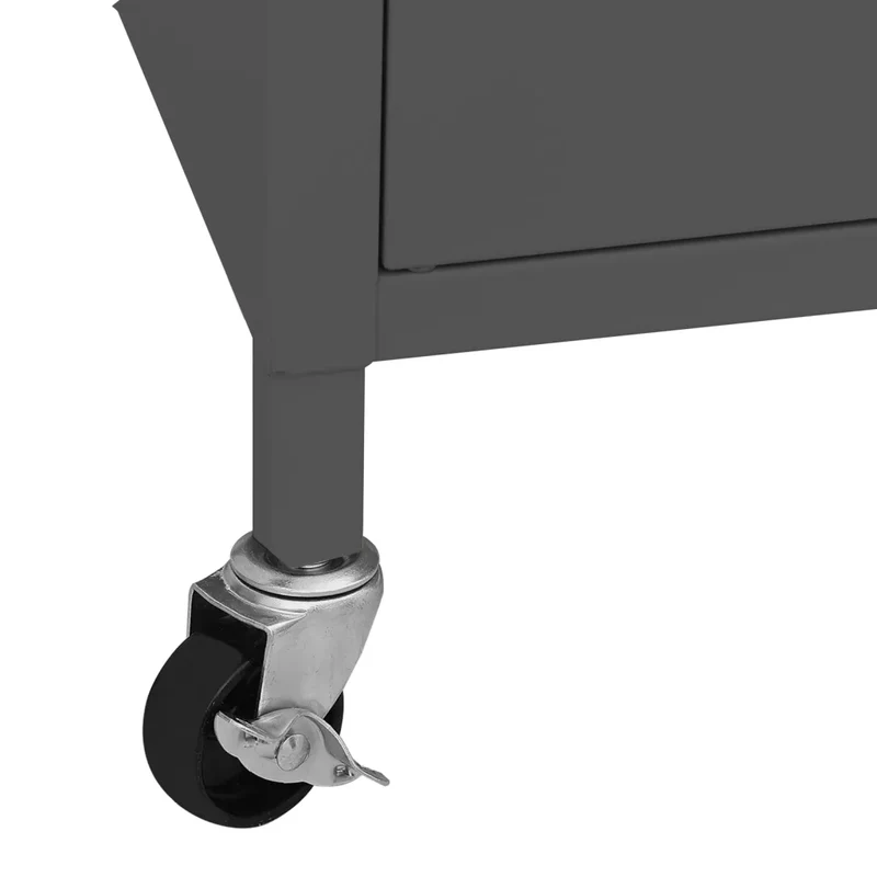 Armoire de rangement mobile avec étagère réglable 60 x 35 x 56 cm en acier anthracite 02_0046900
