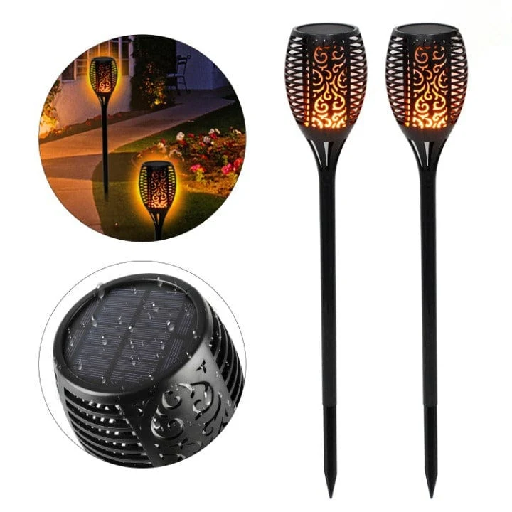 Torche Solaire Effet Flamme Premium