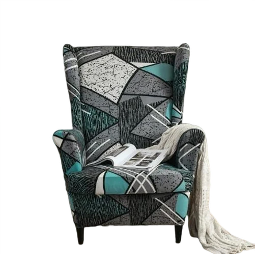 Housse fauteuil Extensible Géométrique Bleue