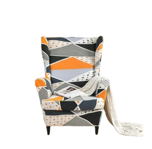 Housse fauteuil Extensible Géométrique Orange