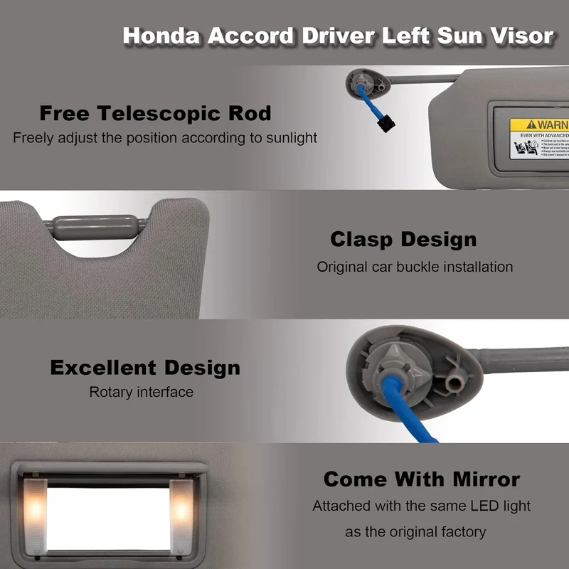 Pare-Soleil Honda Accord 2008-2017 avec Miroir de Courtoisie