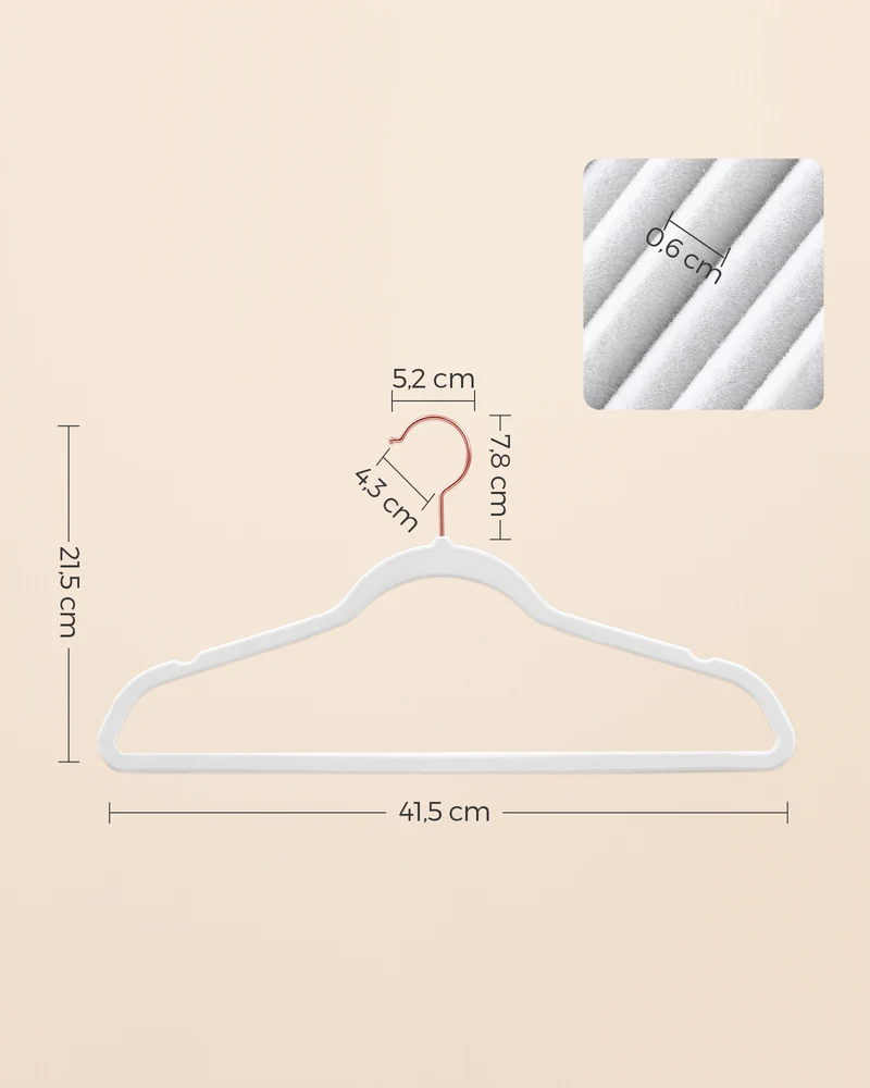 Lot de 20 cintres fins et résistants pour manteaux chemises 41,5 x 21,5 cm grande capacité de charge en velours noir 12_0011020