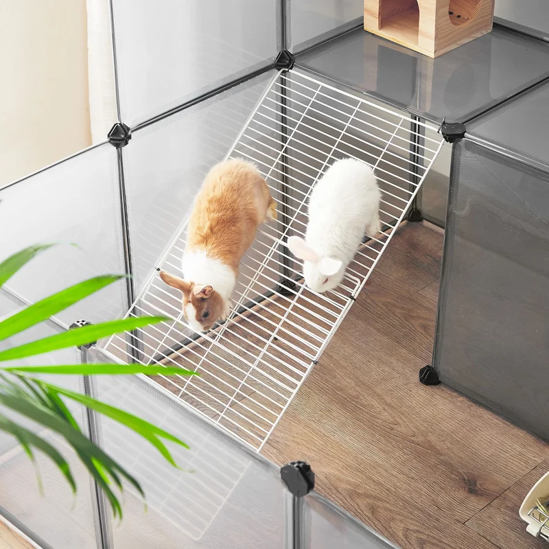Enclos modulable pour petits animaux extérieur 143 x 108 x 92 cm en plastique gris 12_0010307