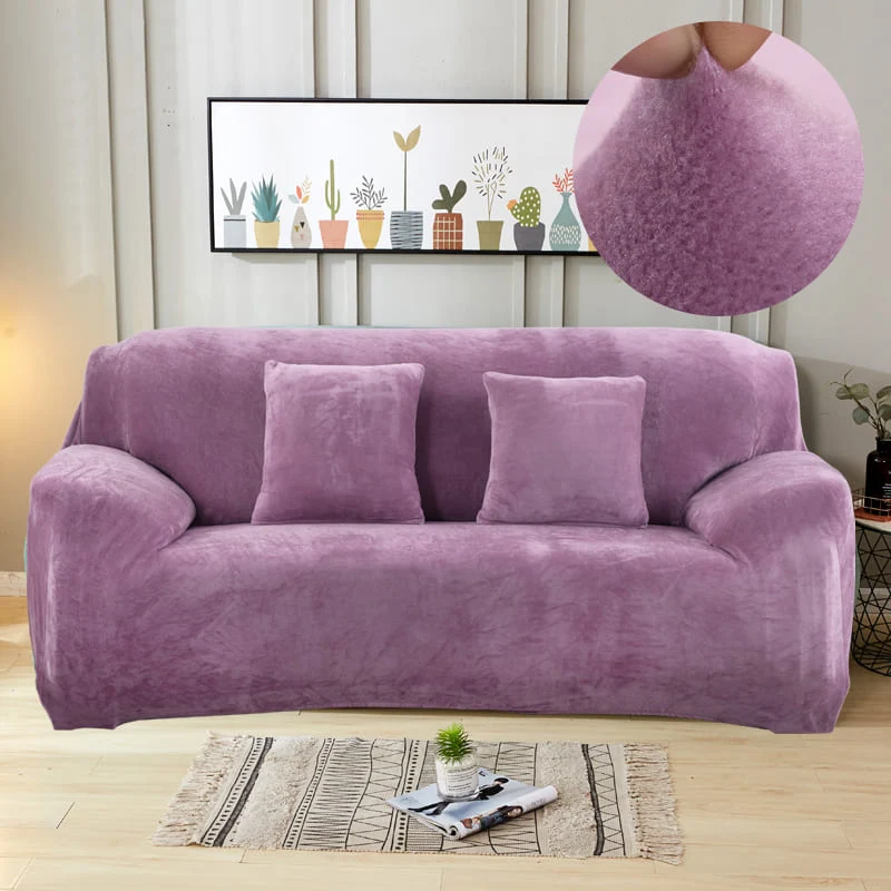 Housse Canapé Velours Violet Clair
