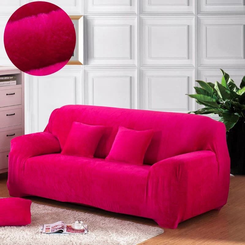 Housse Canapé Velours Fushia