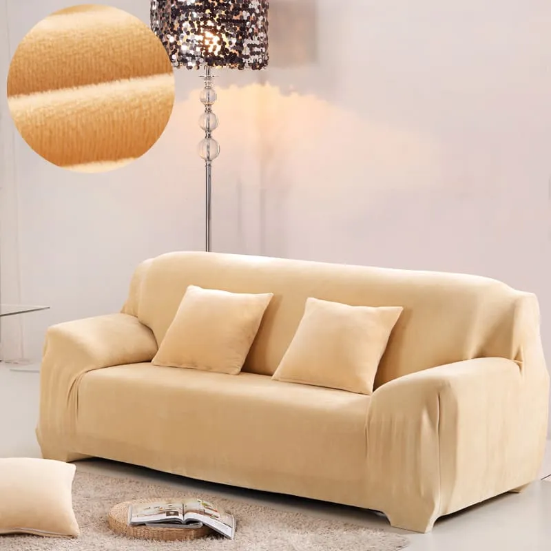 Housse Canapé Velours Beige