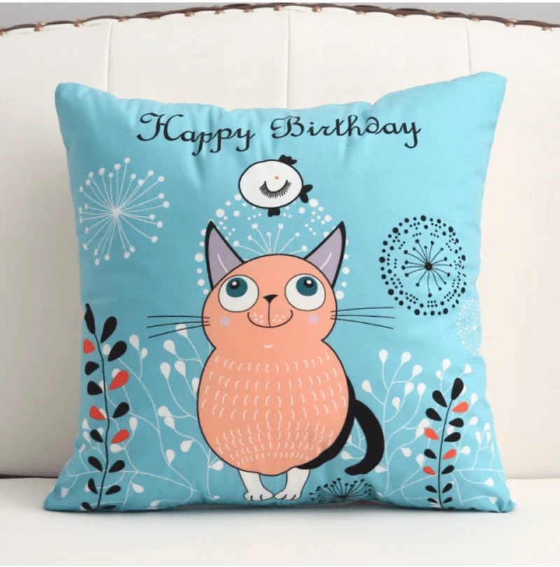 Housse de coussin 45x45 Joyeux Anniversaire