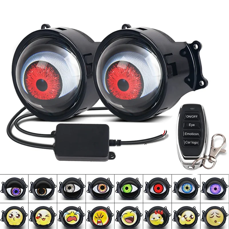 Lentille de Projecteur LED Yeux du Diable Universelle Voiture