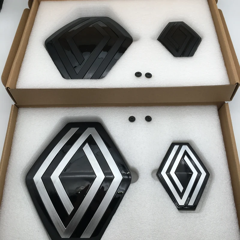 Emblèmes Renault noir capot et coffre 2 pièces
