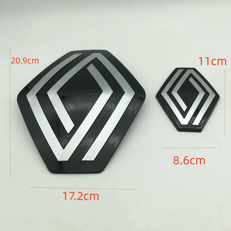 Emblèmes Renault noir capot et coffre 2 pièces