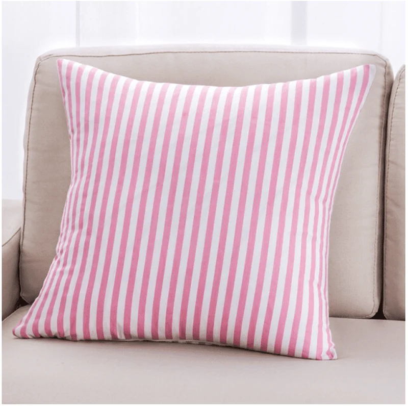 Housse de coussin 60x60 Rose et Blanc