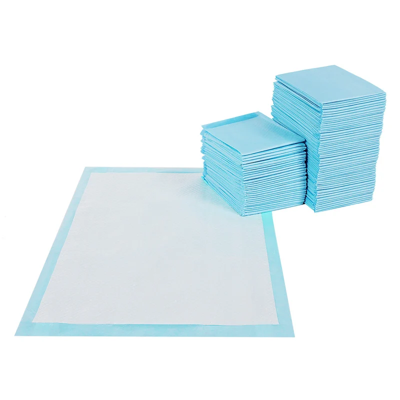 Lot de 100 tapis éducateurs pour chiots apprentissage propreté 60 x 90 cm en non-tissé bleu 12_0008995