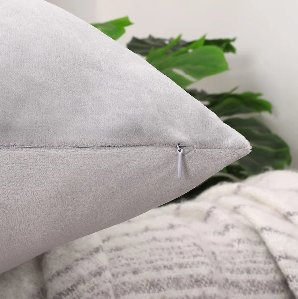 Housse de coussin 60x60 Velours Gris clair