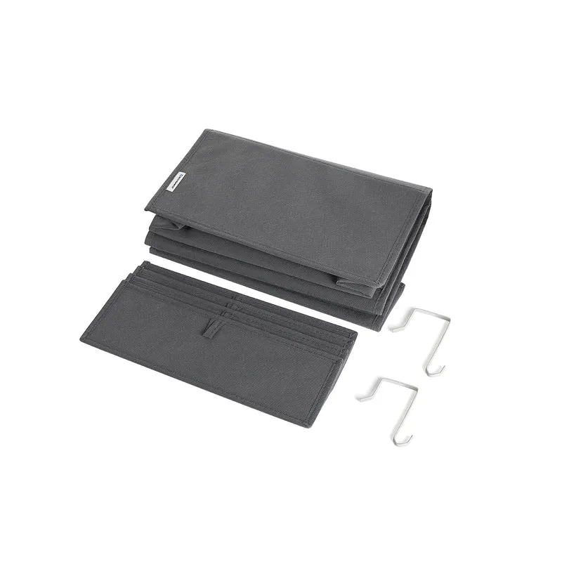 Étagère à suspendre pratique 4 compartiments rangement porte 33,5 x 12 x 100 cm en tissu gris 12_0009772